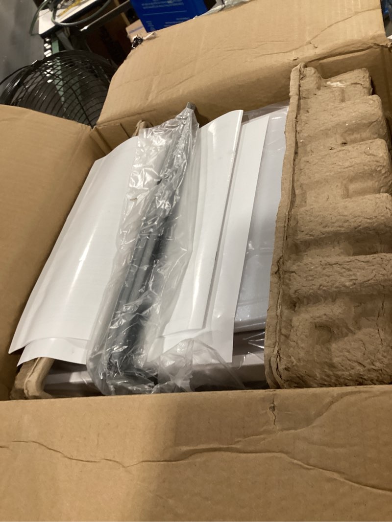 Condition photo showing As Is for homewerks 1.5-sone 110-cfm white decorative lighted bluetooth compatibility bathroom fan