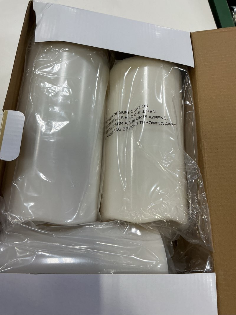 Condition photo showing New/Like New for Homemory 6" 8" 10" x 4" Waterproof Outdoor Flameless Candles, Battery Operated Flickering LED Pillar Candles with Remote and Timers for Indoor, Plastic, Ivory White Ivory White 4"x 6"/8"/10"