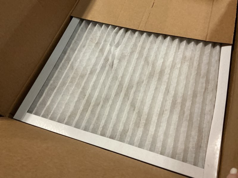 Condition photo showing New/Like New for amazon basics 20x25x1 air filter 6-pack, merv 8 ac furnace filters, removes dust, electrostatic, allergy control (actual size: 19.75" x 24.75" x 0.75") 20x25x1 merv 8