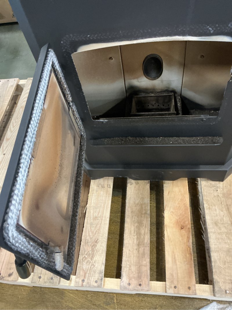 Condition photo showing As Is for Product used, Master Forge 3000-sq ft Pellet stove with 140-lb Hopper (EPA Approved)