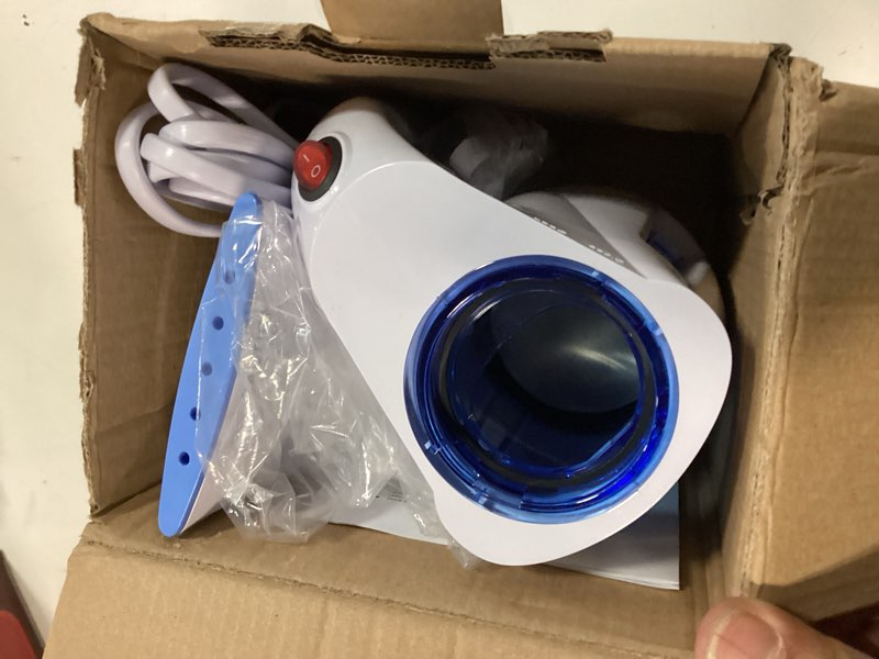 Condition photo showing Good Condition for HiLIFE Steamer for Clothes, Portable Handheld Clothing Steamer, 240ml Big Capacity, 700W, Strong Power, Fabric Quick Wrinkle Remover with Brush for Home, Office, Travel (ONLY 120V) -Blue 1-Blue