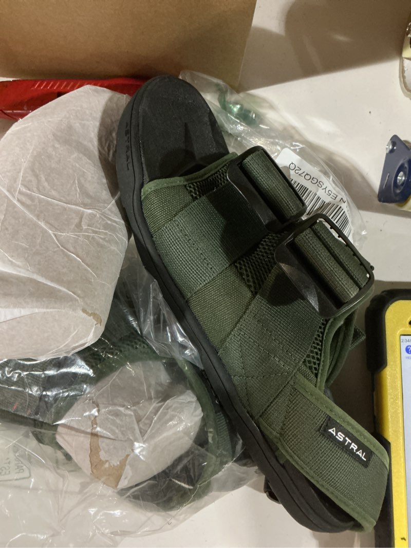 Condition photo showing New/Like New for astral men's webber sandals - comfortable, quick-drying water slides for water sports, rafting, & casual wear size 11 dark green