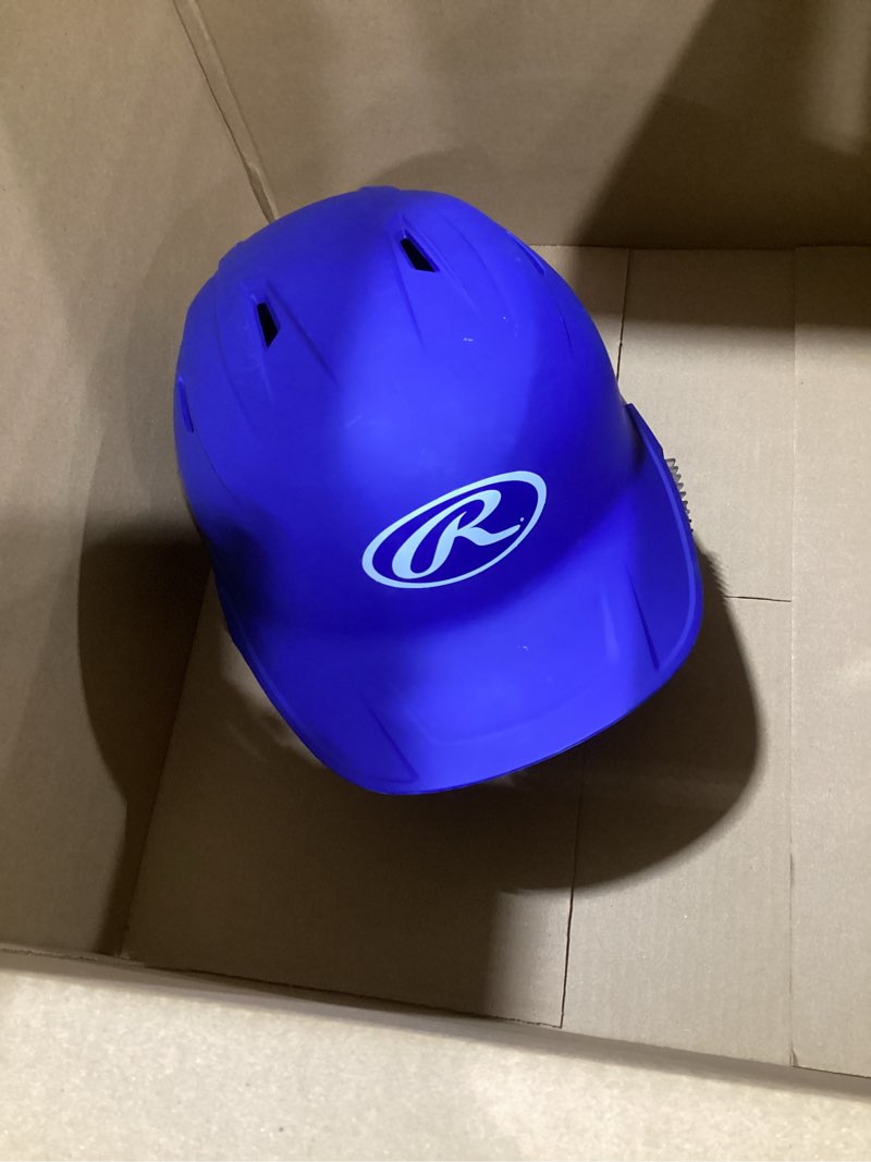 Condition photo showing Good Condition for rawlings | mach adjust baseball batting helmet | adjustable face guard | matte | jr & sr sizes | multiple colors right hand batter sr (6 7/8 - 7 5/8) matte royal