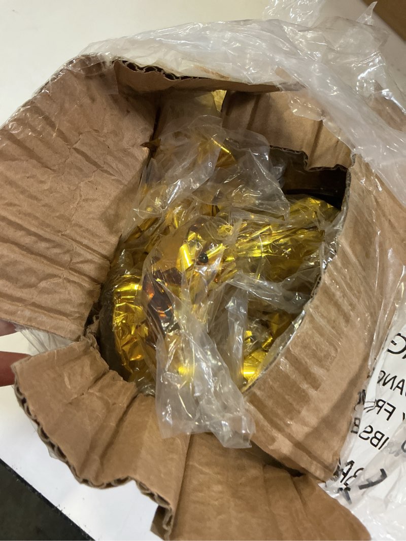 Condition photo showing As Is for 24 pcs balloon weights metallic anchor, balloon holder heavy weights with and 1 roll iridescent crimped ribbon for balloons table party favor birthday decor(gold) 24 gold