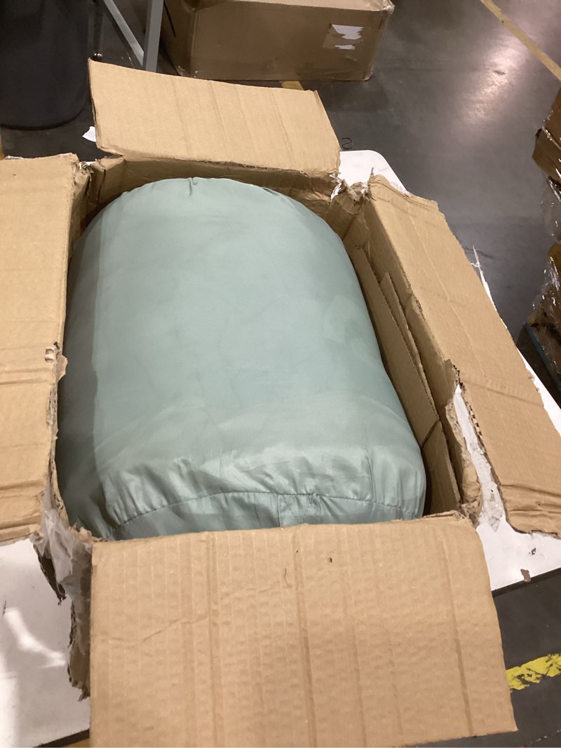 Condition photo showing As Is for retrospec dream mummy sleeping bag - 5, 15, & 30°f cold weather camping & travel essential gear with water - resistant shell & synthetic fill - zippered pocket & stuff sack sprucestone 5f long