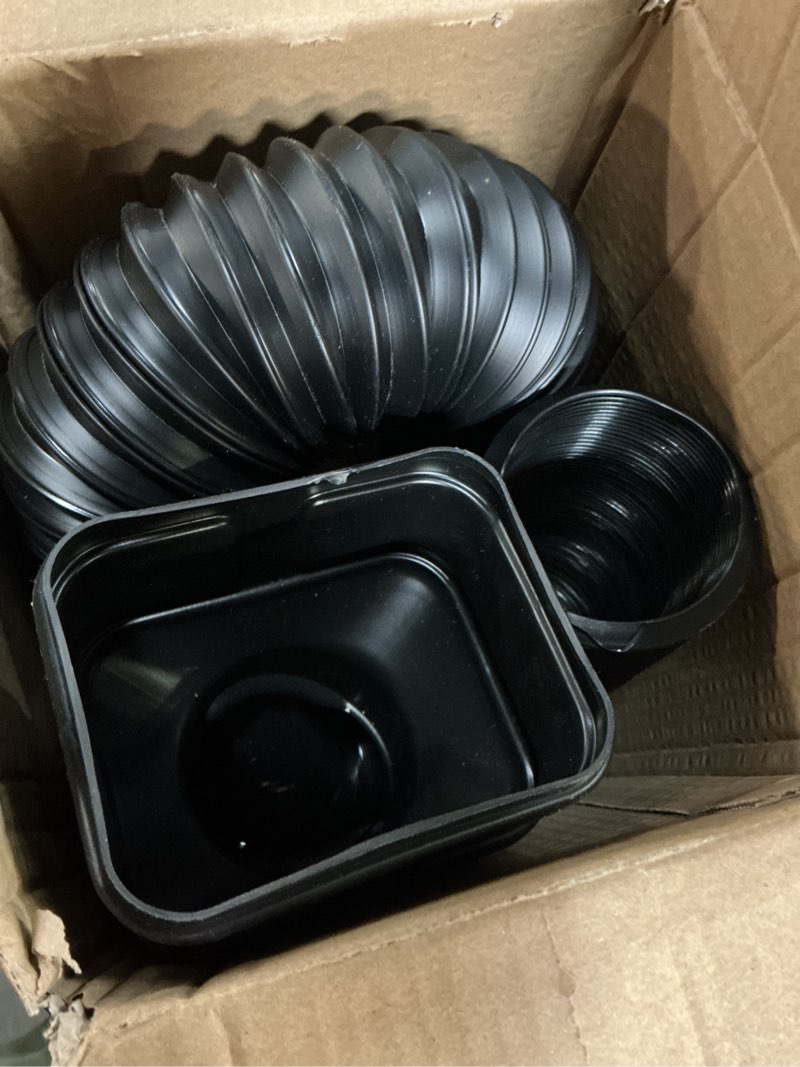 Condition photo showing Good Condition for prestantious 16.5ft long downspout extender, 3.1" od gutter downspout extensions pipe for 3"×4" and 2"×3" downspout, inside diameter 2.6 inches, flexible pipe stretched length 16.5ft, black,1-pack black-1-pack