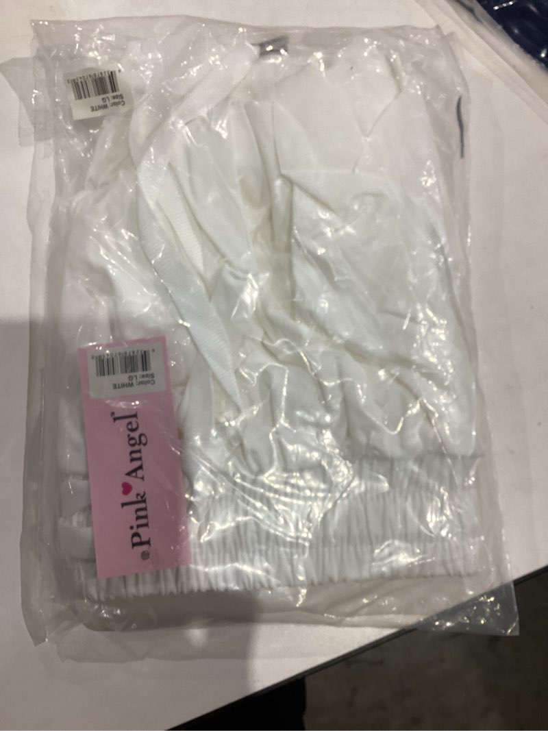 Condition photo showing New/Like New for Pink Angel Butterfly Girls’ Flowy Athletic Shorts with Phone Pocket Double Layered Design School, Camp, and Active Play White Large