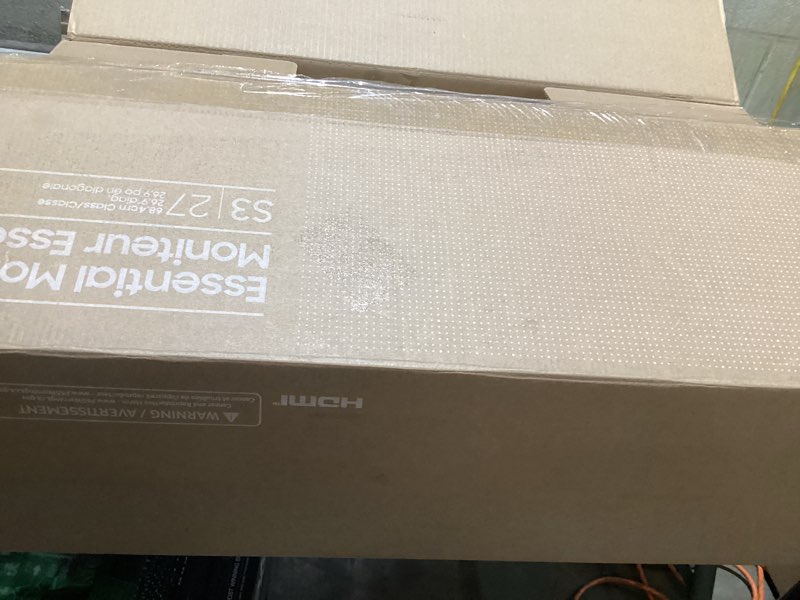 Condition photo showing As Is for incomplete * missing stand *samsung 27\" essential s3 (s36gd) series fhd 1800r curved computer monitor, 100hz, game mode, advanced eye comfort, hdmi and d-sub ports, ls27d366ganxza, 2024