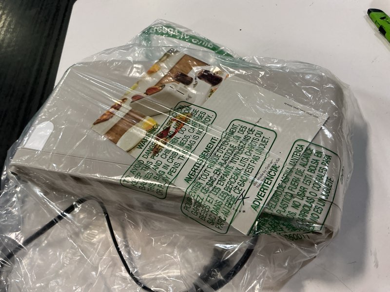 Condition photo showing As Is for bella 2 slice slim toaster, fits-anywhere™ kitchenware, 6 setting shade control with reheat & cancel buttons, fits sourdough, 10” long slot, anti jam & auto shutoff, 900 watt, oatmilk 2 slice oatmilk