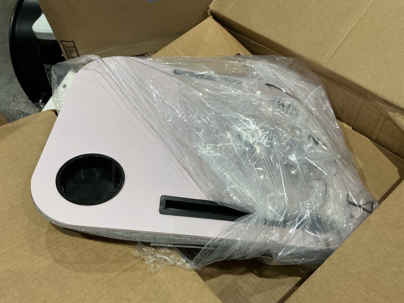 Condition photo showing Good Condition for lewtemi pink laptop lap desk with cup holder and stopper padded phone holder couch bed sofa fits up to 15.6 inch cushion portable lap desk for home office study writing