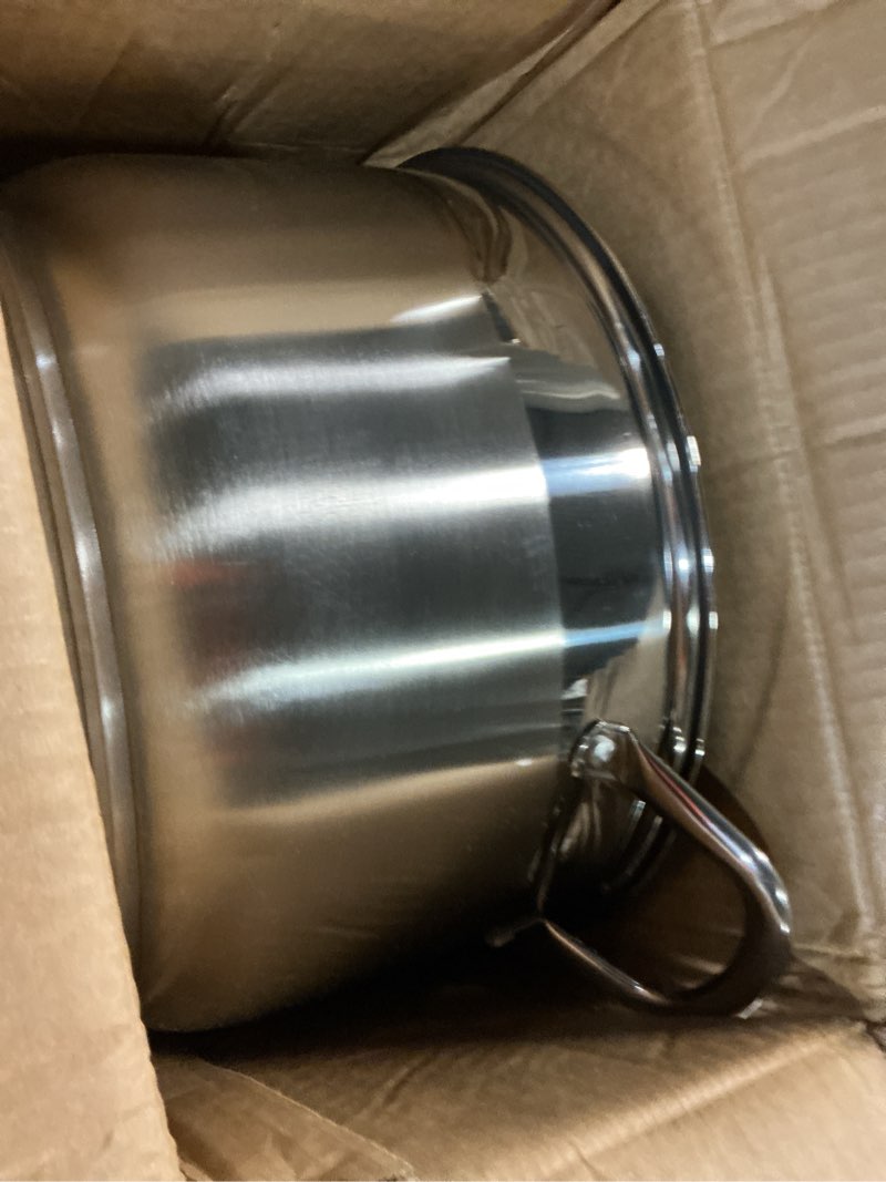 Condition photo showing Good Condition for kirecoo stainless steel stock pot - 12 quart heavy duty stock cooking pot with visible lid for pasta, soup, spaghetti, nonstick thick bottom big stockpot, cookware for canning, boiling, simmer 12 qt