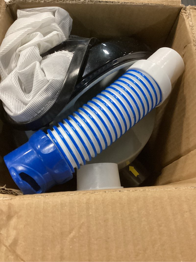 Condition photo showing As Is for Pool Leaf Canister, Inline Vacuum Filter, Vertical Catcher Design, Quick Clean Easy Removal for Maintenance, Built in Sock for Increased Filtration.