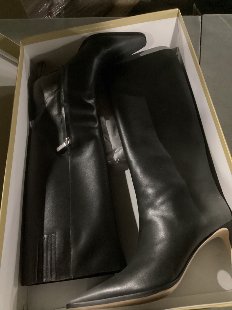 Condition photo showing As Is for Michael Kors womens Darrah Heeled Boot 9.5 Storm