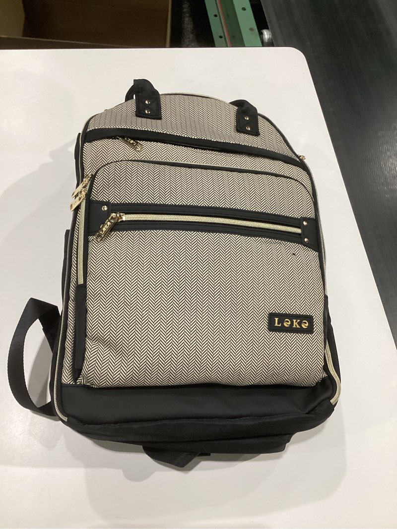 Condition photo showing New/Like New for Lekesky Diaper Bag Backpack, Large Baby Bags for Mom Dad Maternity, Travel Diaper Backpack Baby Essentials with Changing Pad, Insulated Pockets, Stroller Straps, Laptop Compartment (Black)
