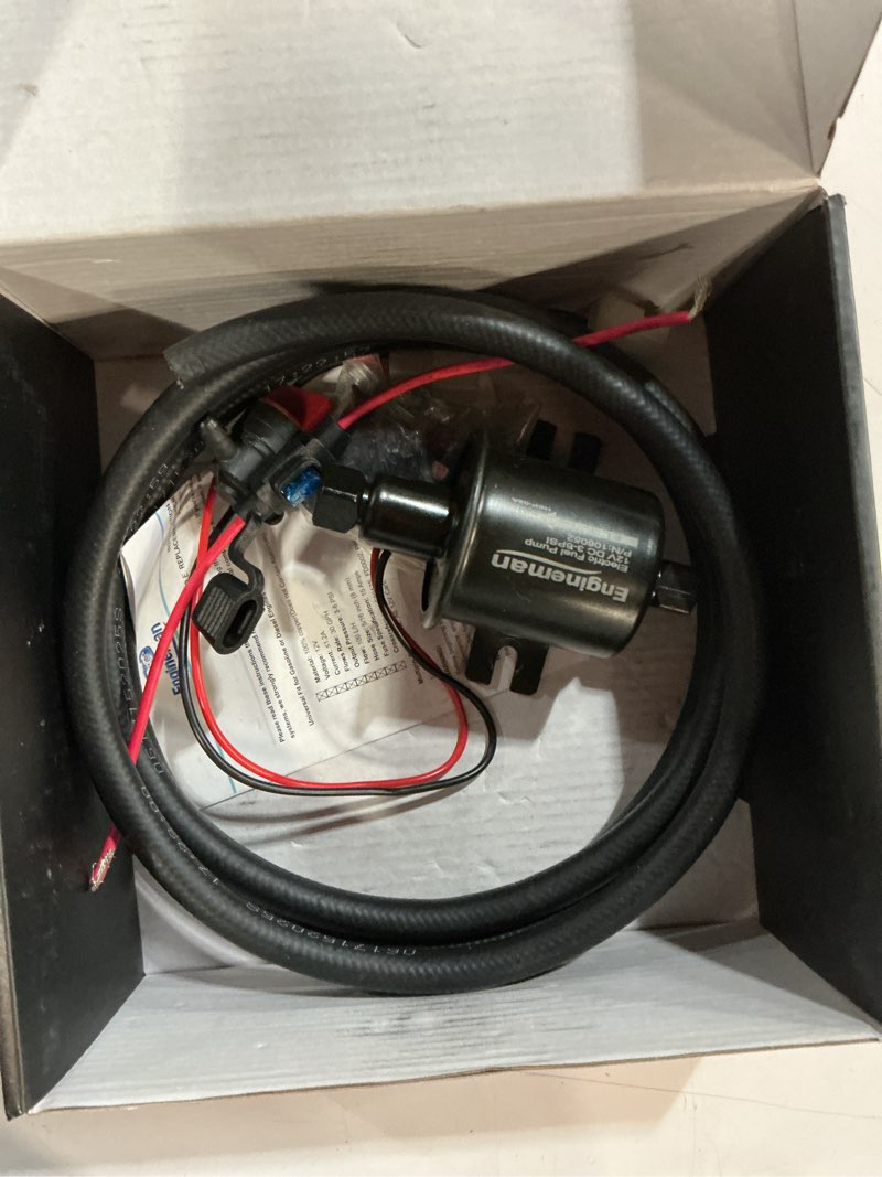 Condition photo showing Good Condition for universal electric fuel pump kit 12v 3-6 psi low pressure with fuel filter 6.56 ft 5/16" id fuel line replacement for carburetor lawn mower gas diesel fuel transfer pump hep-02a 3-6 psi + 6.56ft hose