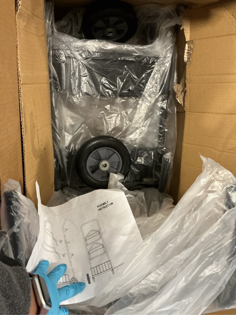 Condition photo showing New/Like New for 2 Tier Rolling Saddle Rack Cart with Basket,32" ×17",Foldable Horse Tack Cart with Wheels, Load 220 