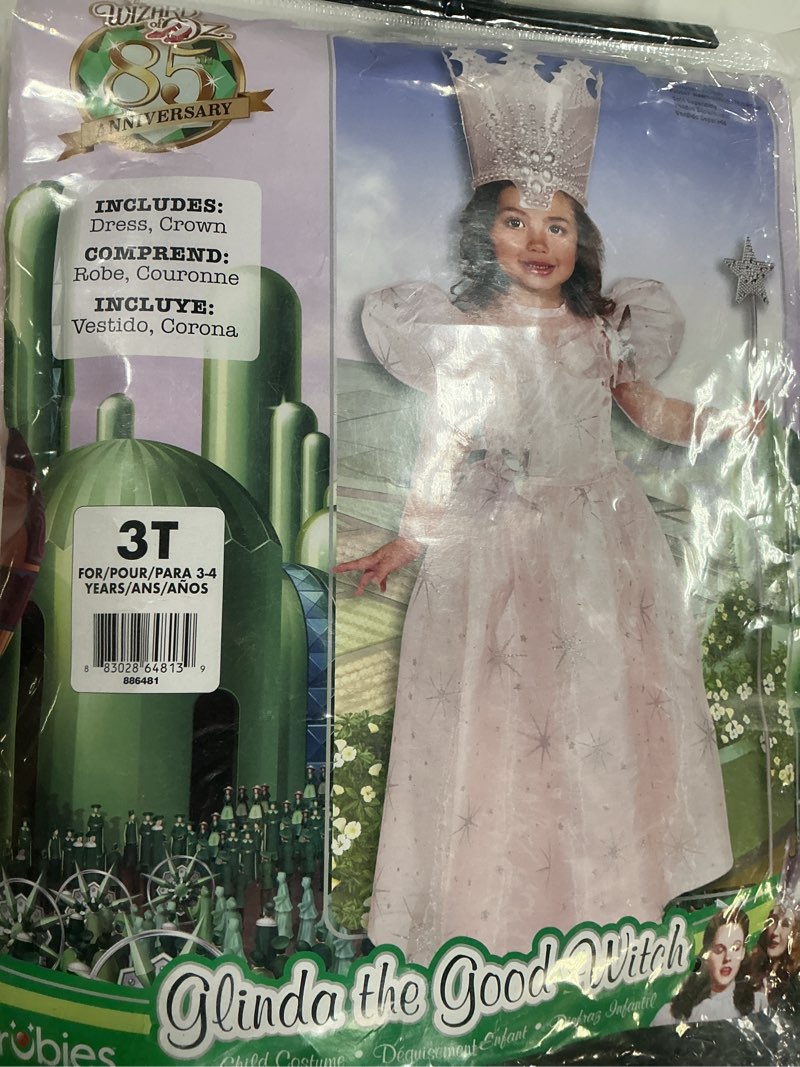 Condition photo showing New/Like New for Rubies The Wizard of Oz: Glinda Costume for Toddlers, Girl's Toddler