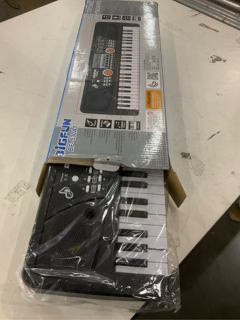 Condition photo showing New/Like New for Raimy 49 Keys Piano Keyboard for Kids - Portable Electronic Digital Piano with Microphone, Learning Educational Music Keyboard Piano for Beginners Gifts Toys for Boys Girls Toddlers (Black) RY-49black