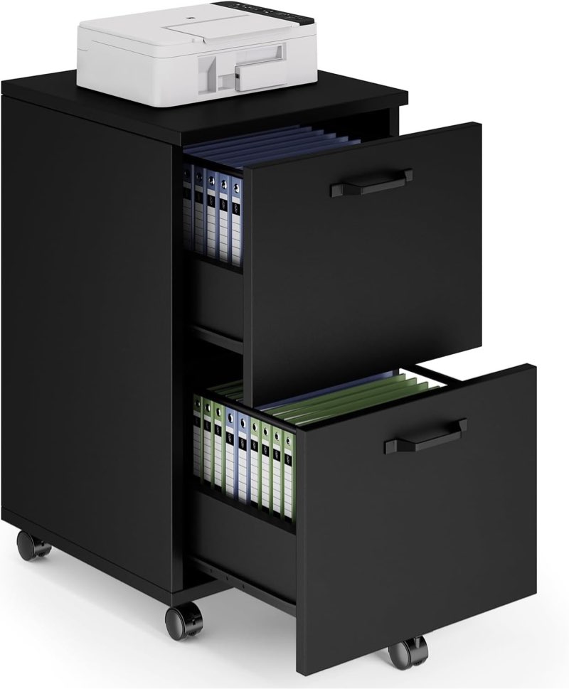 2-drawer filing cabinet rolling wood file cabinets with printer stand and wheels