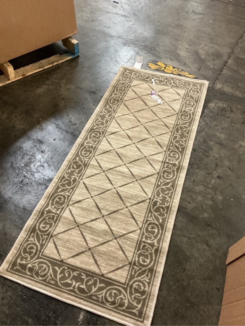 Condition photo showing As Is for horchow tan 5x2 your choice length roll stair runner