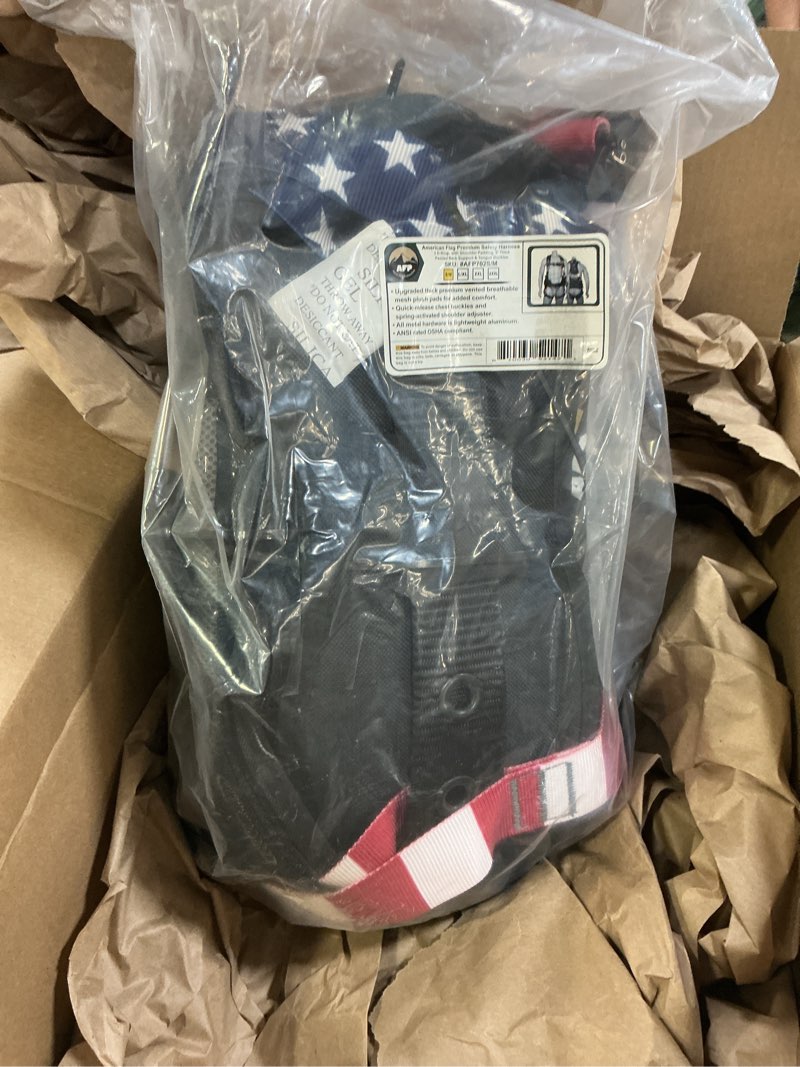 Condition photo showing Good Condition for afp fall protection full-body premium safety harness, 8” thick support belt, aluminum d-rings, tongue buckle (osha/ansi ppe)
