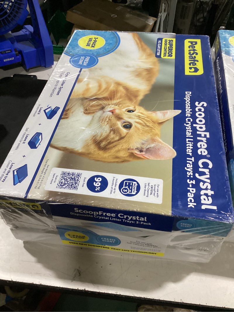 Condition photo showing New/Like New for petsafe scoopfree crystal disposable crystal fresh scent cat litter trays - blue - 3pk