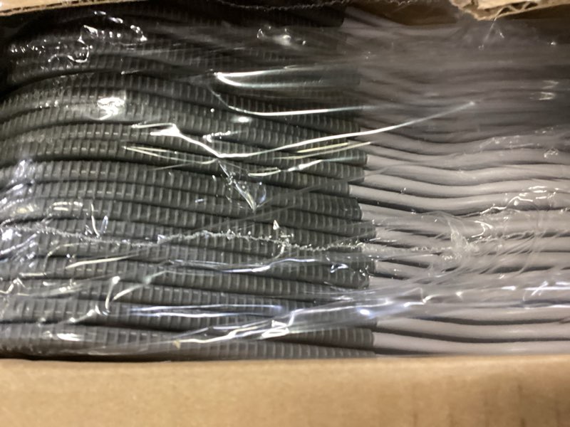 Condition photo showing New/Like New for plastic hangers 50 pack heavy duty dry wet clothes hangers with non-slip pads space saving 0.2" thickness super lightweight organizer gray