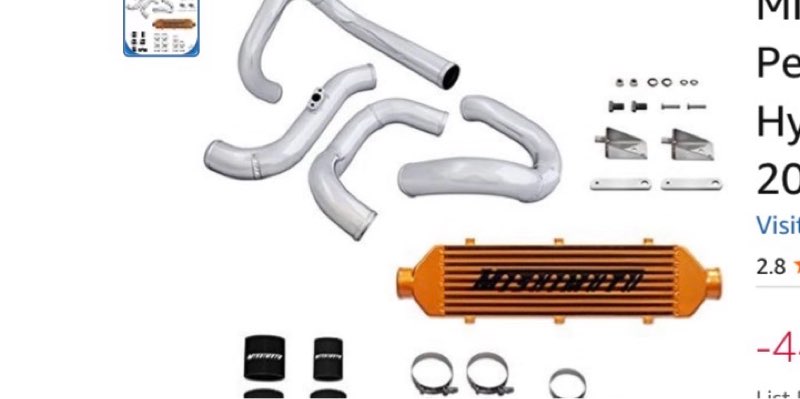 Mishimoto MMINT-GEN4-10G Performance Intercooler Kit Fits Hyundai Genesis Coupe 2010-2012 Gold