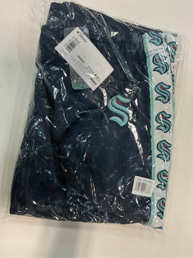 Condition photo showing New/Like New for FOCO Men's NHL Team Color Stripe Logo Track Suit Pants Seattle Kraken XX-Large Team Color