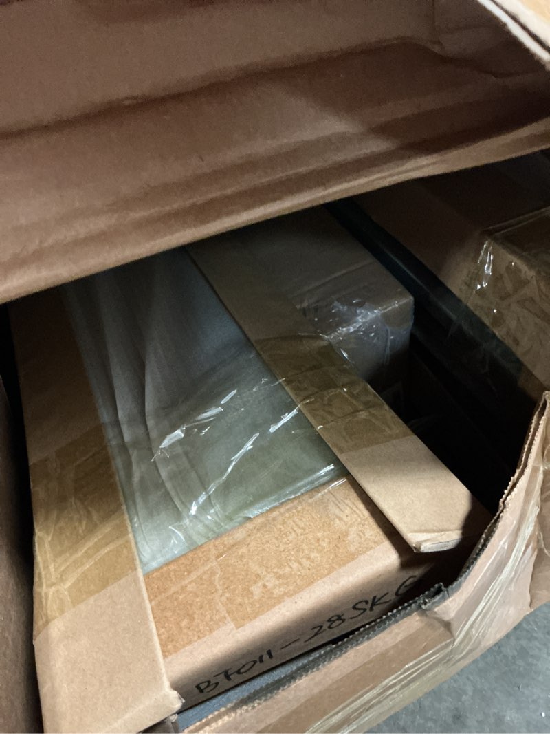 Condition photo showing New/Like New for 60 in. x 84 in. Mini X Series Smoke Gray Stained DIY Wood Double Bi-Fold Barn Doors with Sliding Hardware Kit Smoke Gray 60"X84"