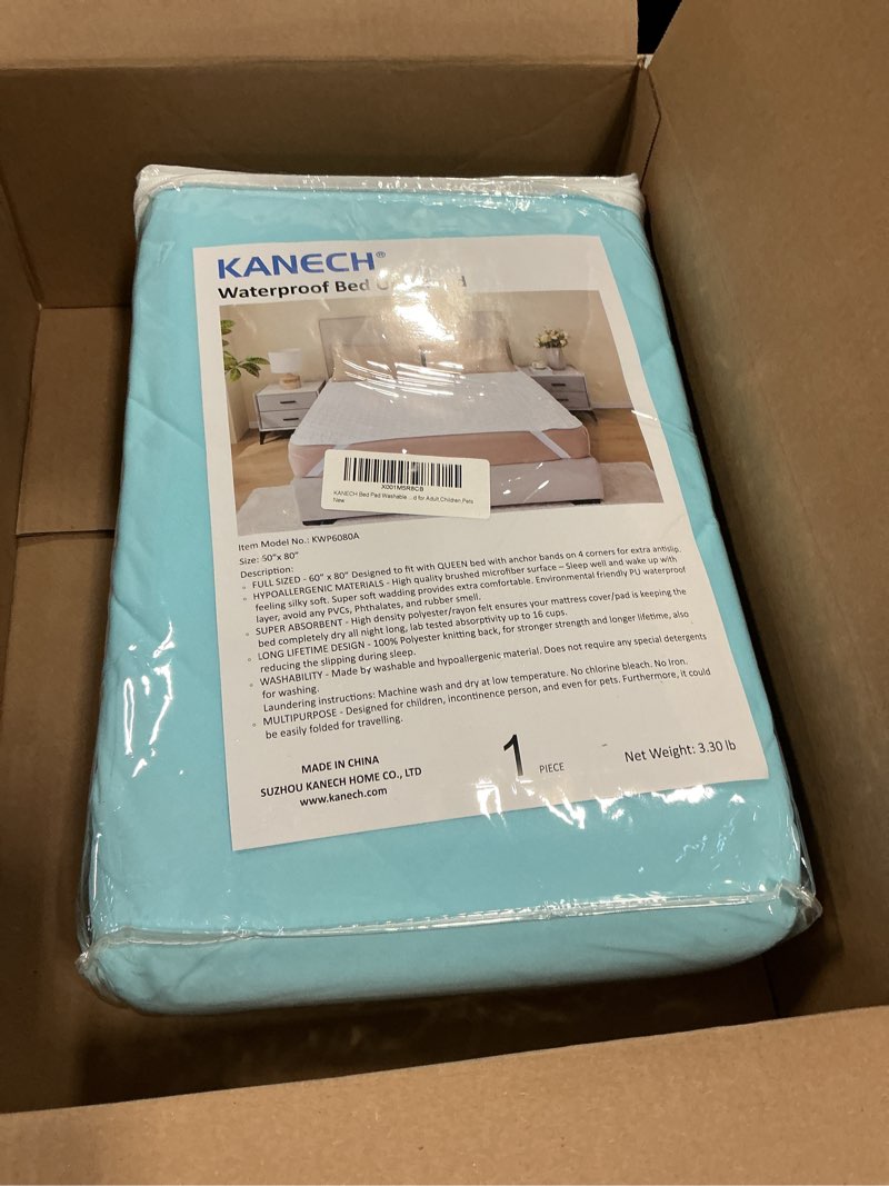 Condition photo showing New/Like New for KANECH Washable Waterproof Incontinence Bed Pads with Straps - 60"x80" Queen Size - Heavy Absorbency Mattress Pad Protector for Adults, Elderly Queen 60 x 80 inches (Pack of 1)