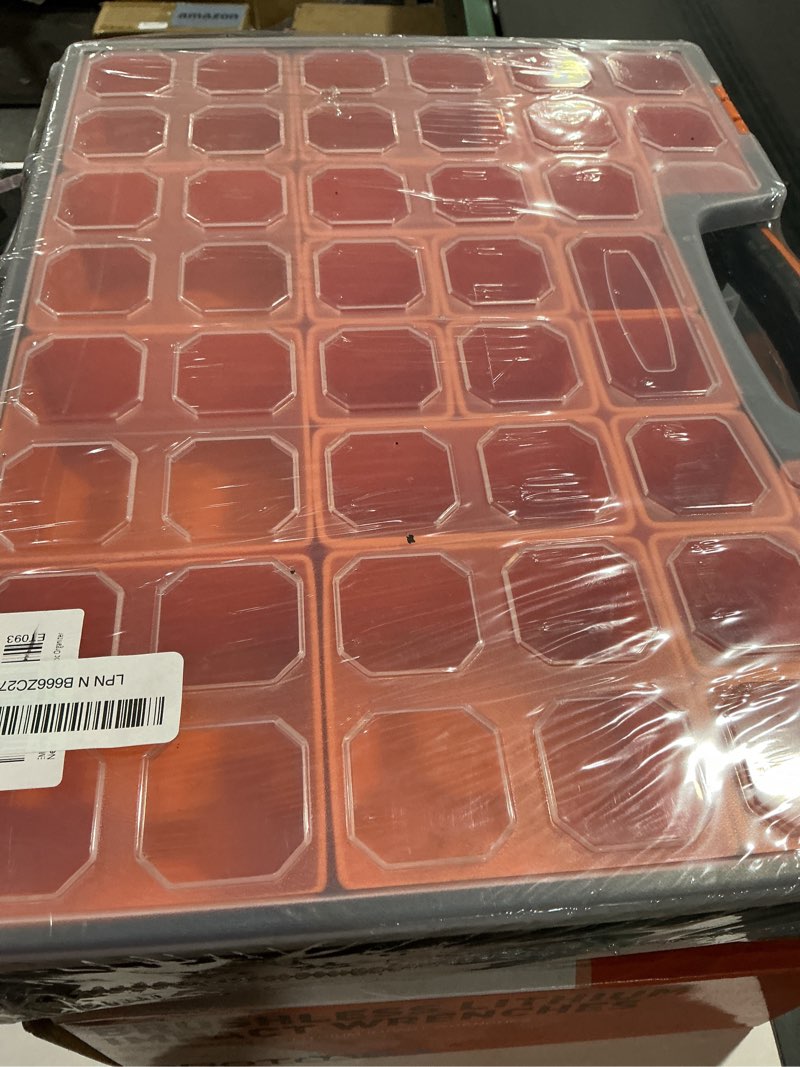 Condition photo showing Good Condition for ementol 2pcs multi-purpose portable organizer box set with 44-removable compartments, 2 pieces professional boxes with dimension 16.2"l*13"w*2.3"h 2 pcs