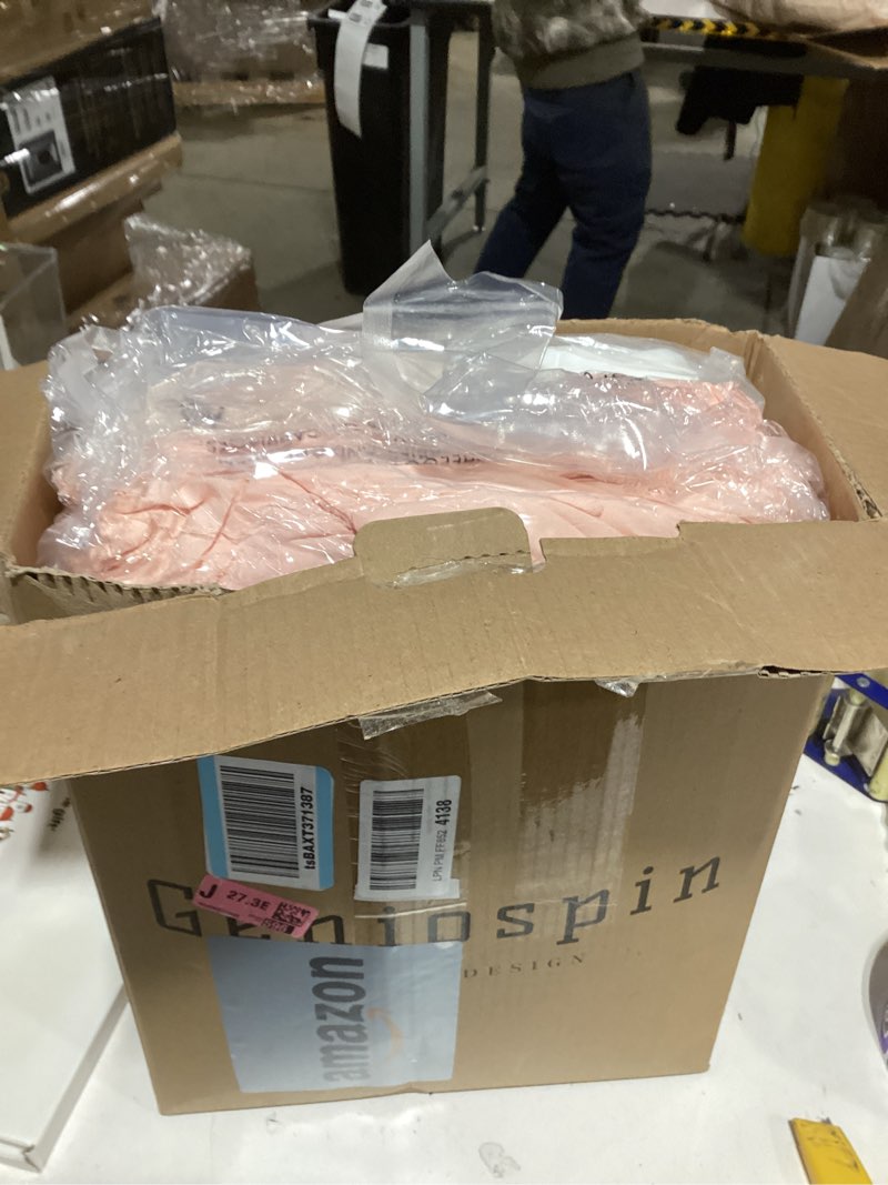 Condition photo showing Good Condition for geniospin pink queen comforter set for girls- 7 pieces pom tufted bed in a bag twin bedding sets with sheets, pillowcases & shams, all season kids comforter set pink queen (90"x90")