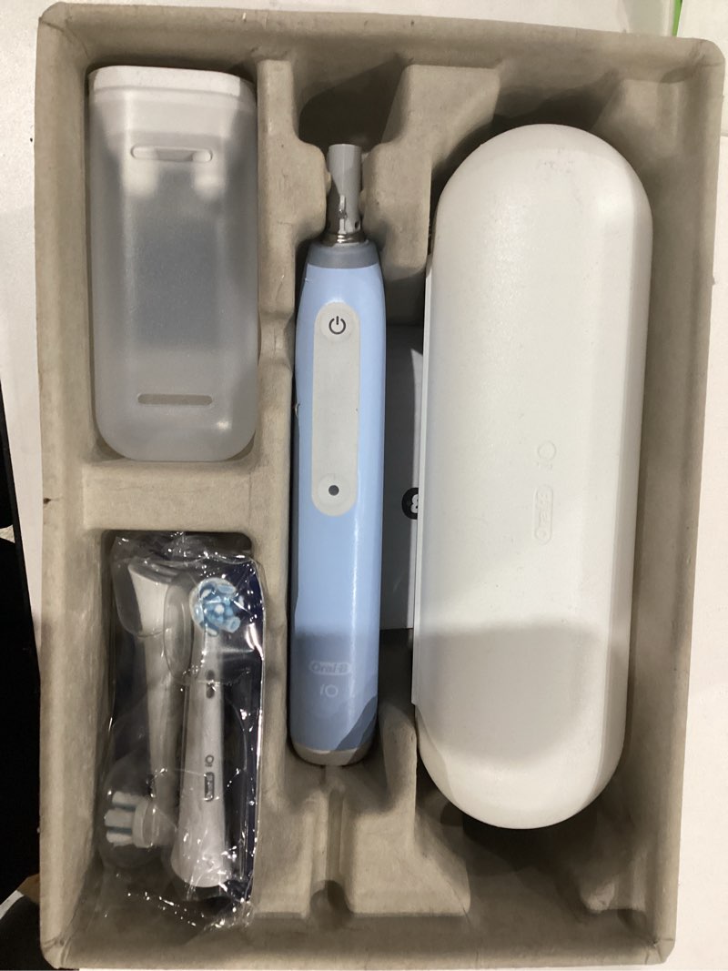 Condition photo showing As Is for Oral-B iO Series 3 Limited Rechargeable Electric Powered Toothbrush, Blue with 2 Brush Heads and Travel Case - Visible Pressure Sensor to Protect Gums - 3 Modes - 2 Minute Timer