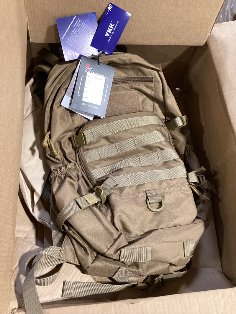 Condition photo showing Good Condition for mardingtop small tactical backpack,molle hiking backpack for backpacking,cycling and biking,15l/25l backpack 25l khaki