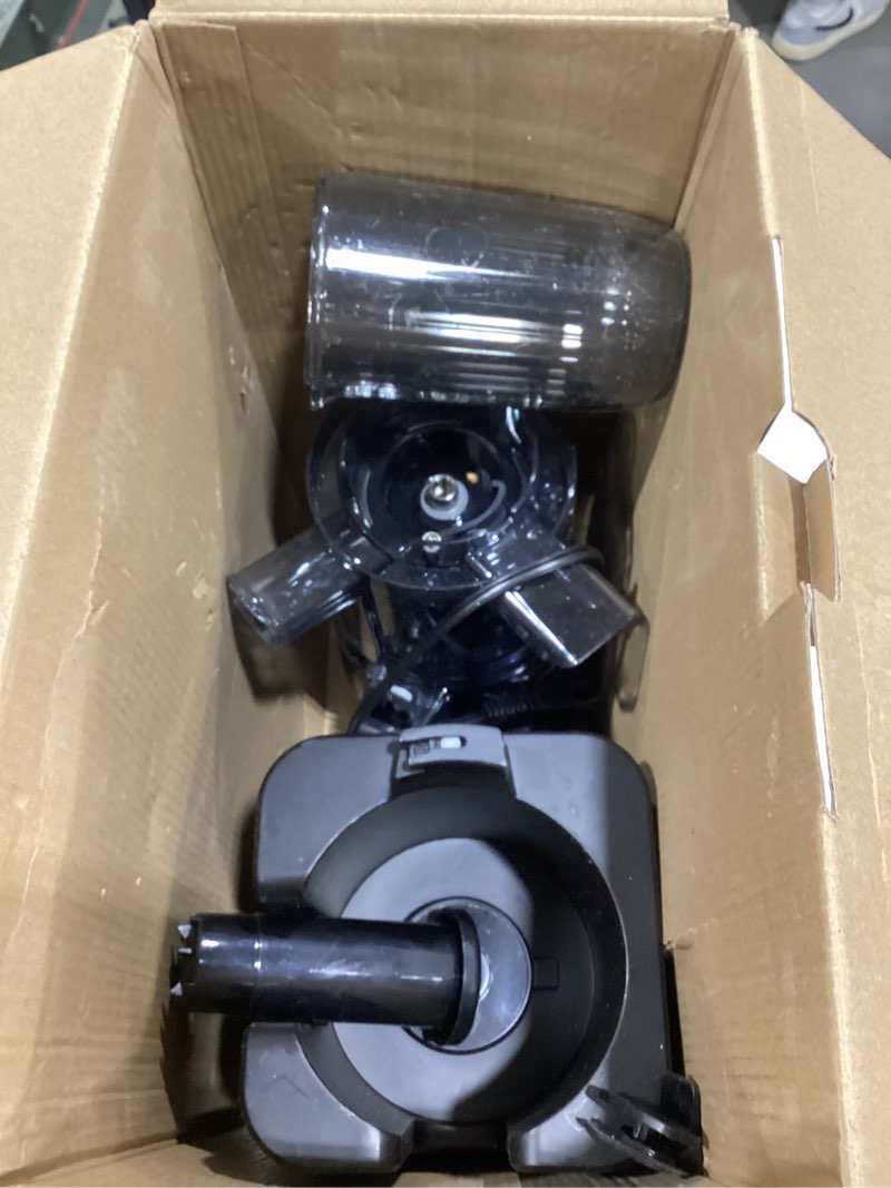 Condition photo showing As Is for cold press juicer machines,5.8" extra wide feed chute juicer machines,350w slow cold press juicer machines,slow masticating juicer with high juice yield for whole vegetables & fruits, easy to clean