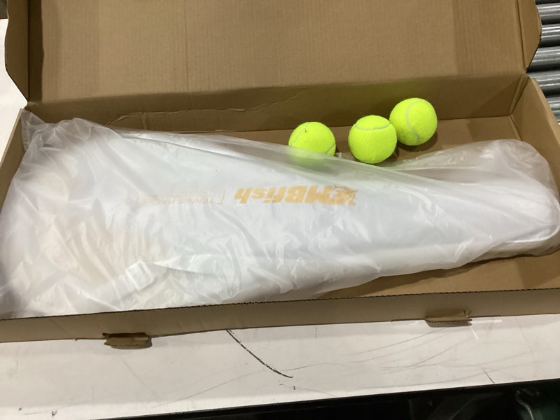 Condition photo showing New/Like New for Tennis Racket - Super Value Set with Pre-Strung, Comfortable Handle, 27'' Tennis Racquet for Adults, Includes 3 Tennis Balls, 2 Overgrips and 1 Tennis Bag Olive Green