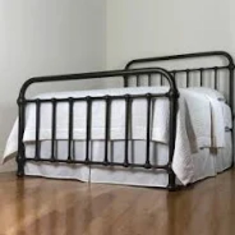 allewie queen size metal platform bed frame with victorian style iron-art headboard and footboard, easy assembly, under bed storage, no box spring required, black