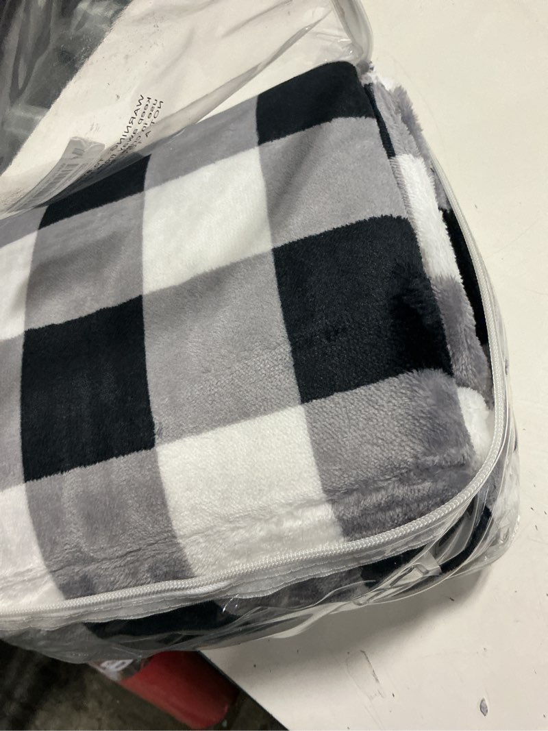 Condition photo showing Good Condition for westinghouse heated car blanket, grey buffalo plaid, 59x43 | heated car throw with 3 heating levels, 4 hours auto off, car, truck, suv, rv, portable heated throw for camping