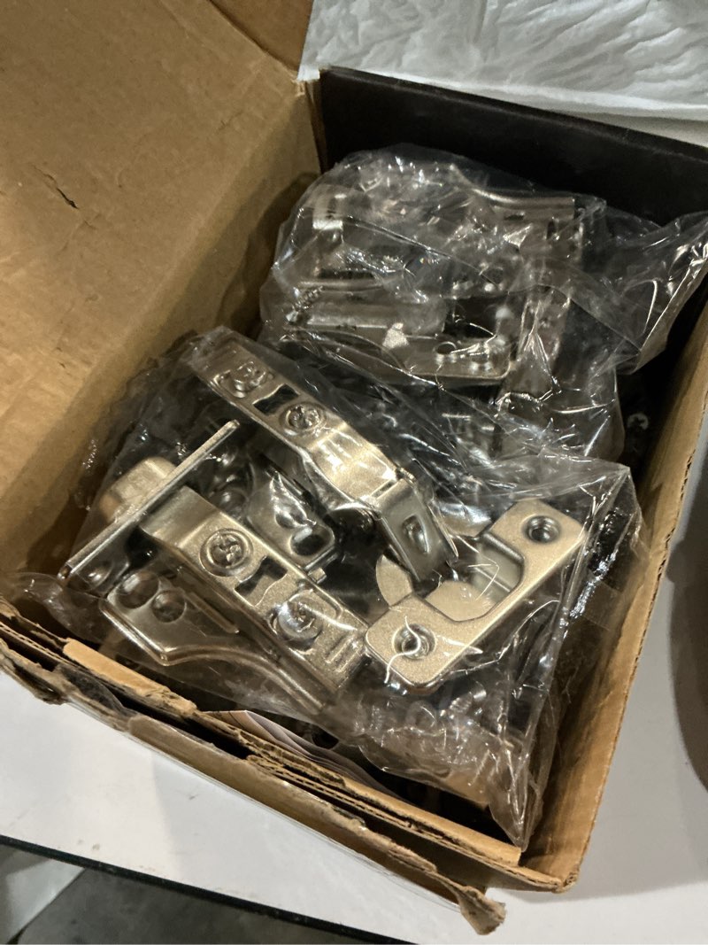 Condition photo showing Good Condition for chibery 20 pack 3/4" full overlay soft close concealed hinge for face frame ? frameless door, 3d adjustment, clip-on plate, slow self closing hidden satin nickel, 105° stainless steel hinges, 5/8" 20 full overlay