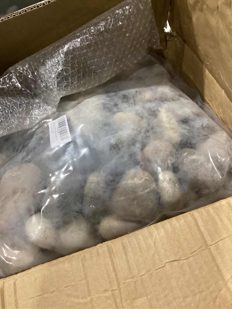 Condition photo showing New/Like New for 40 lbs garden rocks pebbles, 2-3 inch decorative large river rocks for landscaping, painting, aquarium, plants, crafting, walkways and outdoor decorative stones