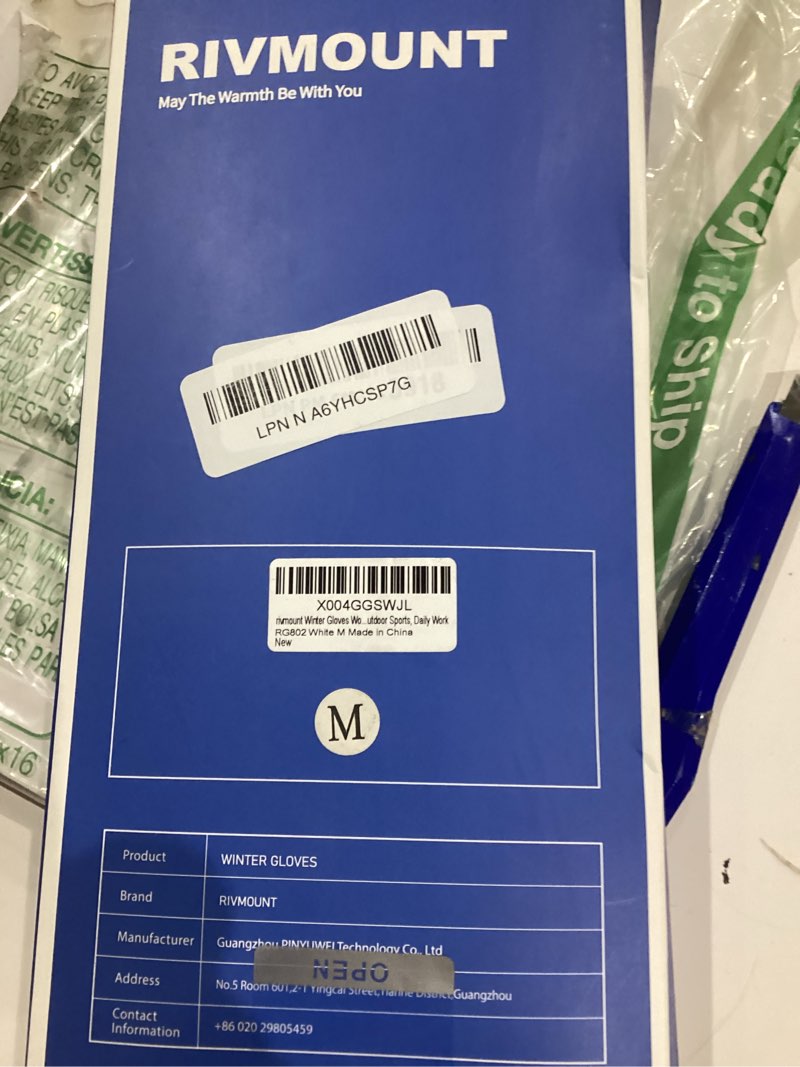 Condition photo showing Good Condition for rivmount Winter Waterproof Ski Snow Warm Gloves for Women Men, Windproof Cold Weather Thermal with Touchscreen Fingers, for Running Driving Cycling Hiking Biking Outdoor Sports Daily Work White Medium