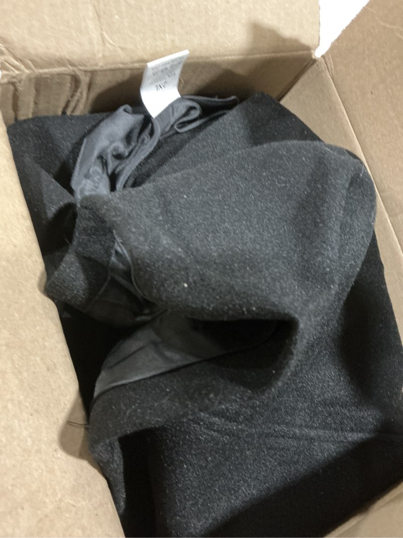 Condition photo showing As Is for SOMTHRON Men's Casual Trench Coat Slim Fit Notched Collar Long Jacket Overcoat Single Breasted Pea Coat wih Pockets XX-Large Black