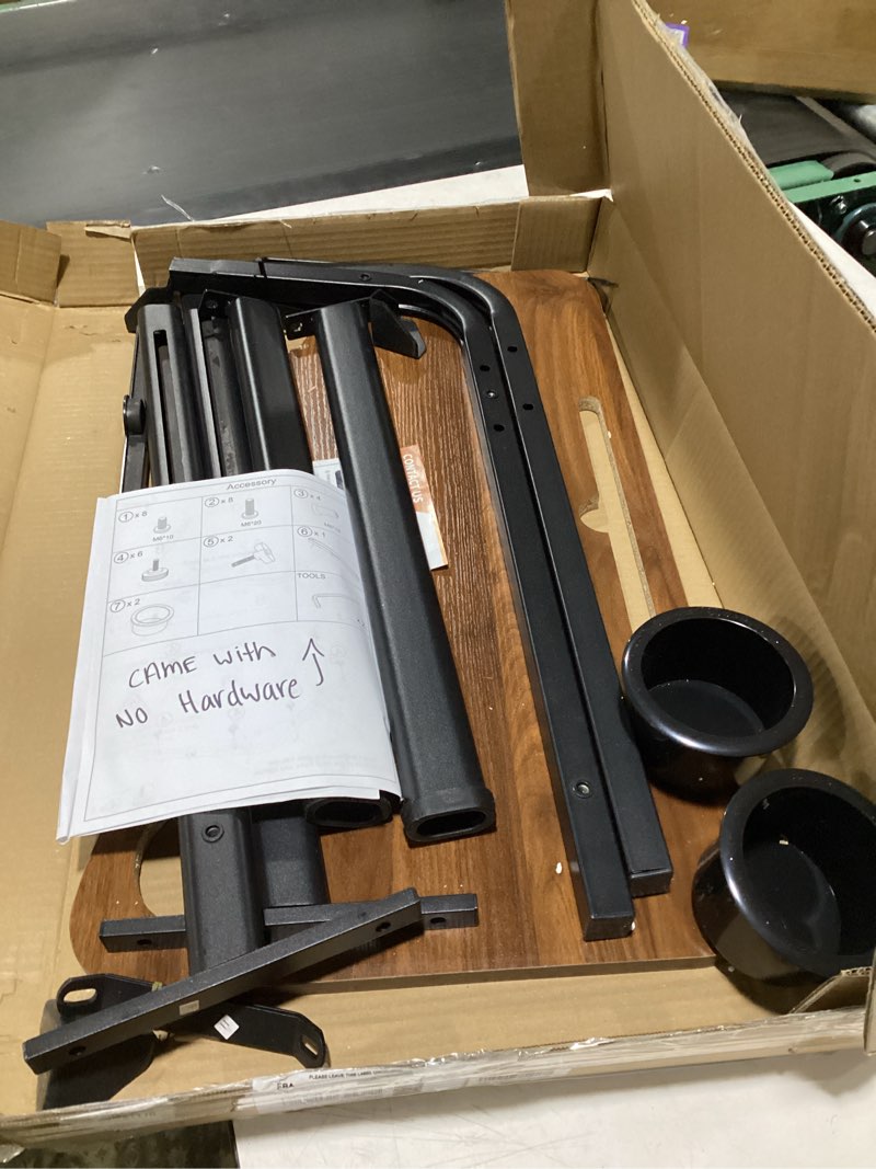 Condition photo showing Good Condition for Treadmill Desk, Small Standing Desk for Walking Pad, 30-47 Inch Adjustable Height Walking Pad Stand for Treadmill, Portable Standing Table for Bike and Home Office Work - Brown