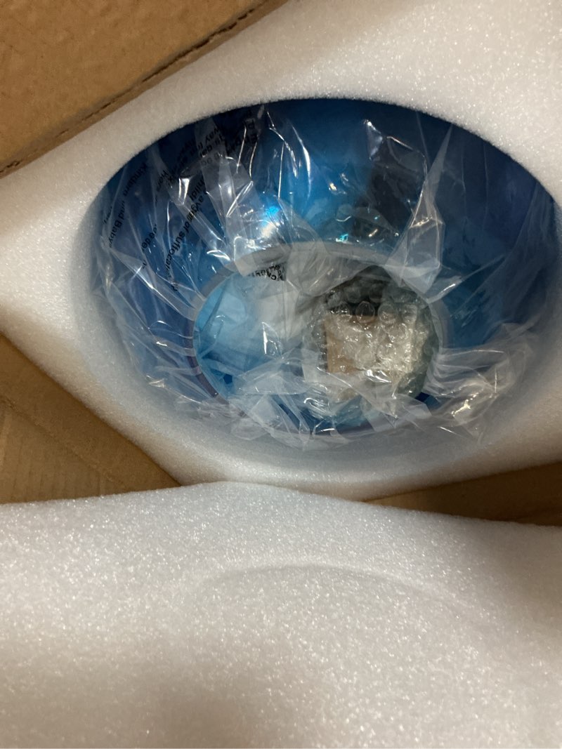 Condition photo showing New/Like New for 10" blue glass modern pendant light kitchen island mid century brushed nickel modern pendant lighting with glass globe modern hanging pendant light for dining room foyer?bulb incl.? blue-1 pack 10 inch
