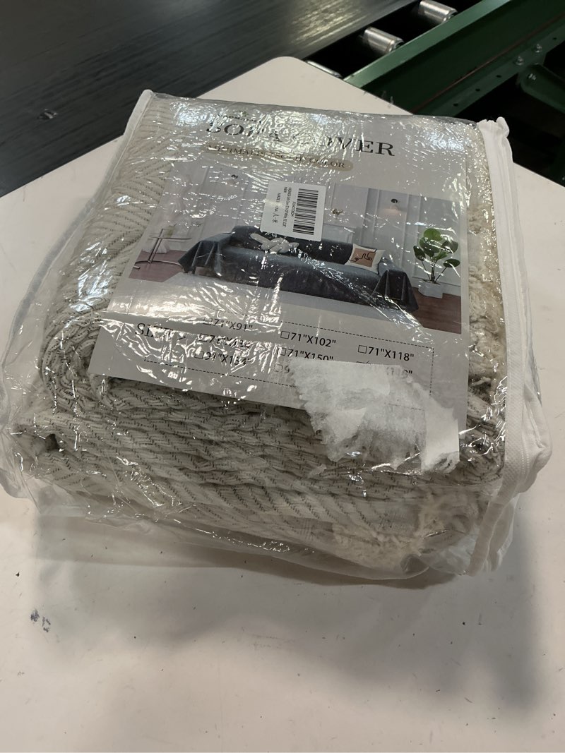 Condition photo showing New/Like New for haomaijia non slip couch cover sofa covers for 3 cushion couch washable sectional couch covers for dogs pet furniture protector couch cover blanket for living room (off white, 91"x118") off white 91"x118"