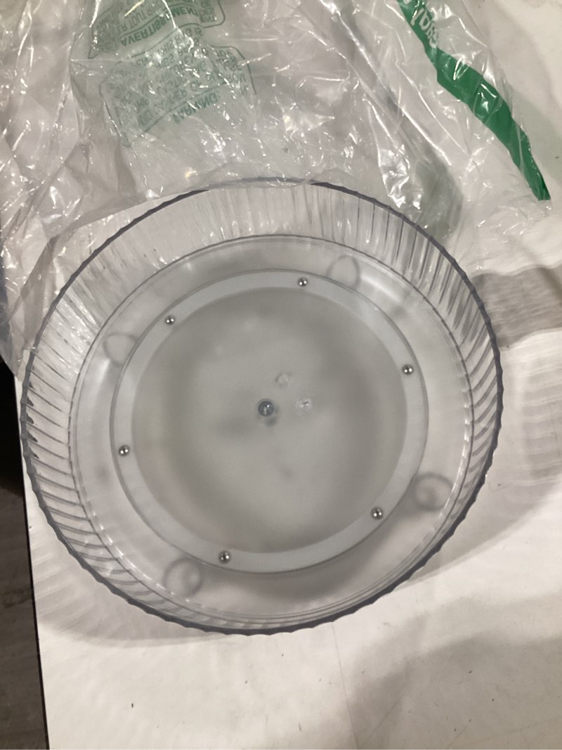 Condition photo showing Good Condition for 360 rotating makeup organizer perfume tray skincare holder, small clear | spinning cosmetic storage bathroom countertop organizer lazy susan turntable for dresser, vanity, kitchen clear 9"