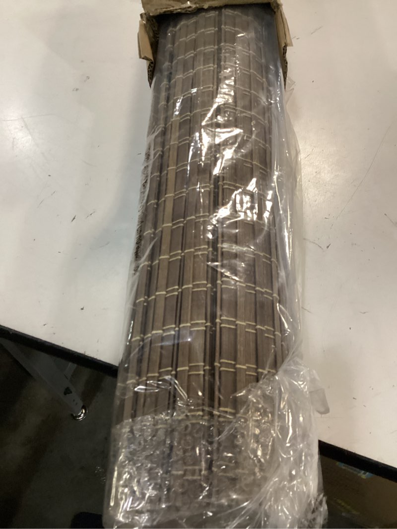 Condition photo showing Good Condition for lazblinds cordless bamboo roman shades, privacy blinds for interior windows, room darkening roll up bamboo blinds for home & patio, 22.5" w x 48" h, bdp-driftwood privacy - driftwood 22.5" w x 48" h