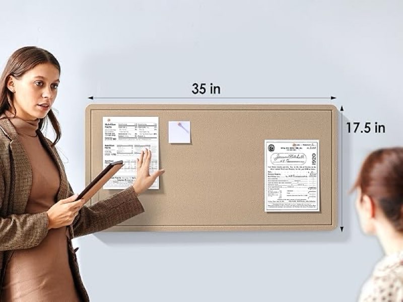 MaxGear Bulletin Board 35" x 17.5", Foldable