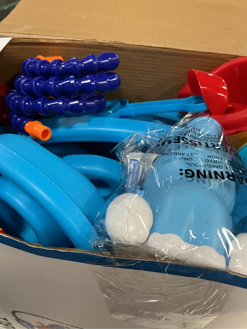 Condition photo showing Good Condition for water table for kids ages 4-8 with water pumb, summer outdoor sand water table for boys girls, kids water and sand activity sensory toys for toddlers age 3-8 3-tier elephant sand and water table